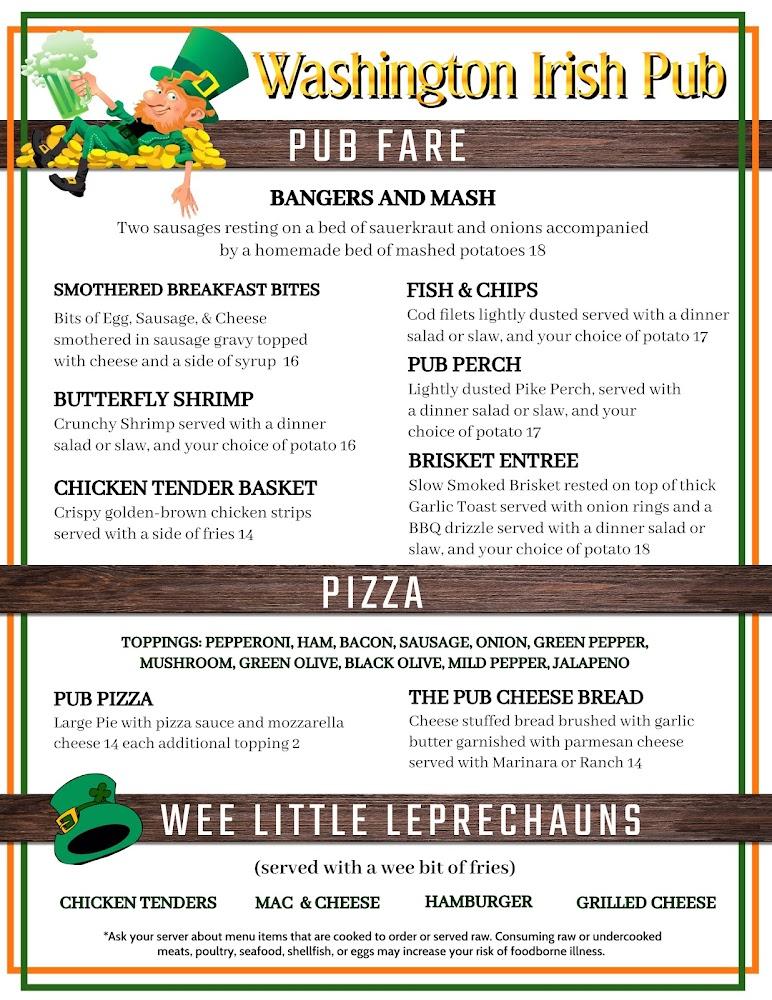 Washington Street Irish Pub Menu image 3
